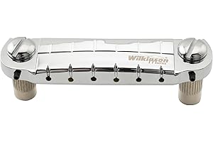 MUSICLILY Wilkinson WOGT2 52mm (2-3/64 inch) Pre-set Wraparound Bridge for USA Epiphone Les Paul SG Style Electric Guitar, Chrome