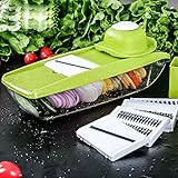 Mandolin Slicer Shule Vegetable Slicer with 5 Interchangeable Stainless Steel Blades–Food Slicer-Vegetable Cutter and Slicer-Cheese Slicer& Other Accessories