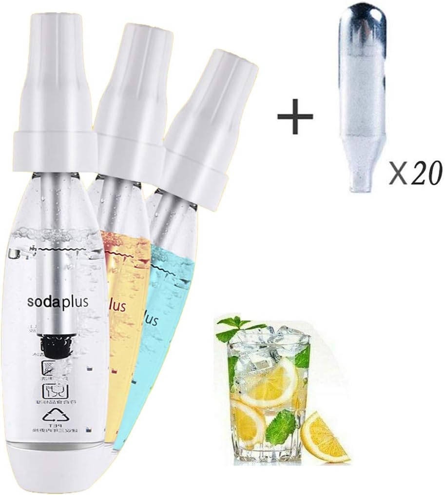 FDYD Soda Maker Crystal Sparkling Water Maker With1l Bottle 20 Standard CO2 Chargers for Individual Adding of Carbonic Acid in Tap Water