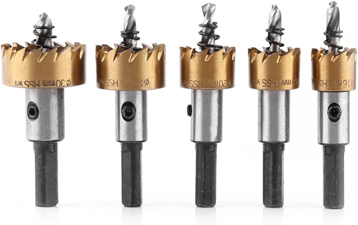 5pcs Forets A Metaux En Acier Inoxydable A Haute Vitesse Revetus Titane Forage Du Trou 16 18 5 20 25 30mm Amazon Fr Bricolage