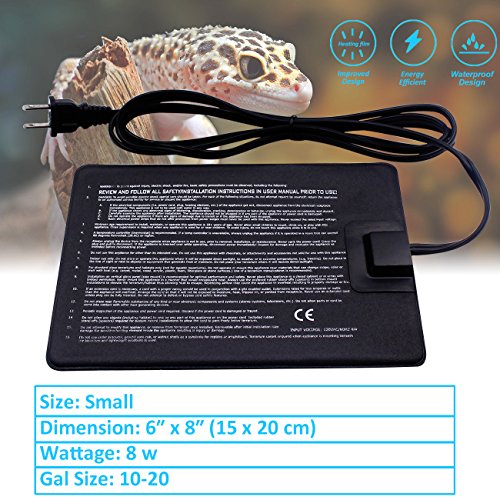 Aiicioo Under Tank Heater Reptile Heating Pad Ideal for Hermit Crab