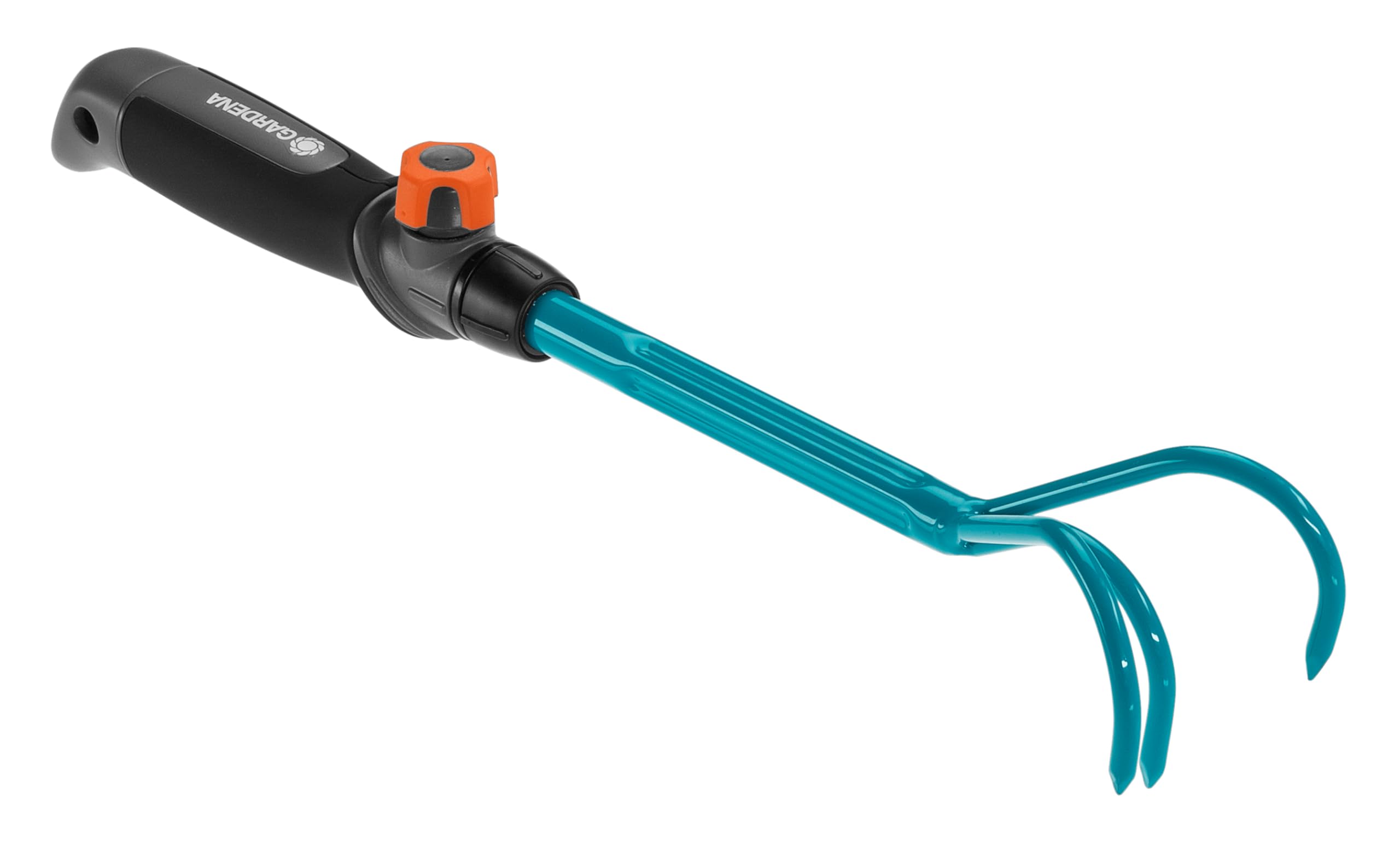 GARDENA combisystem Hand Grubber: Three-tined garden claw for loosening and aerating soil, 7 cm working width, ergonomic handle, corrosion protection (8921-20)