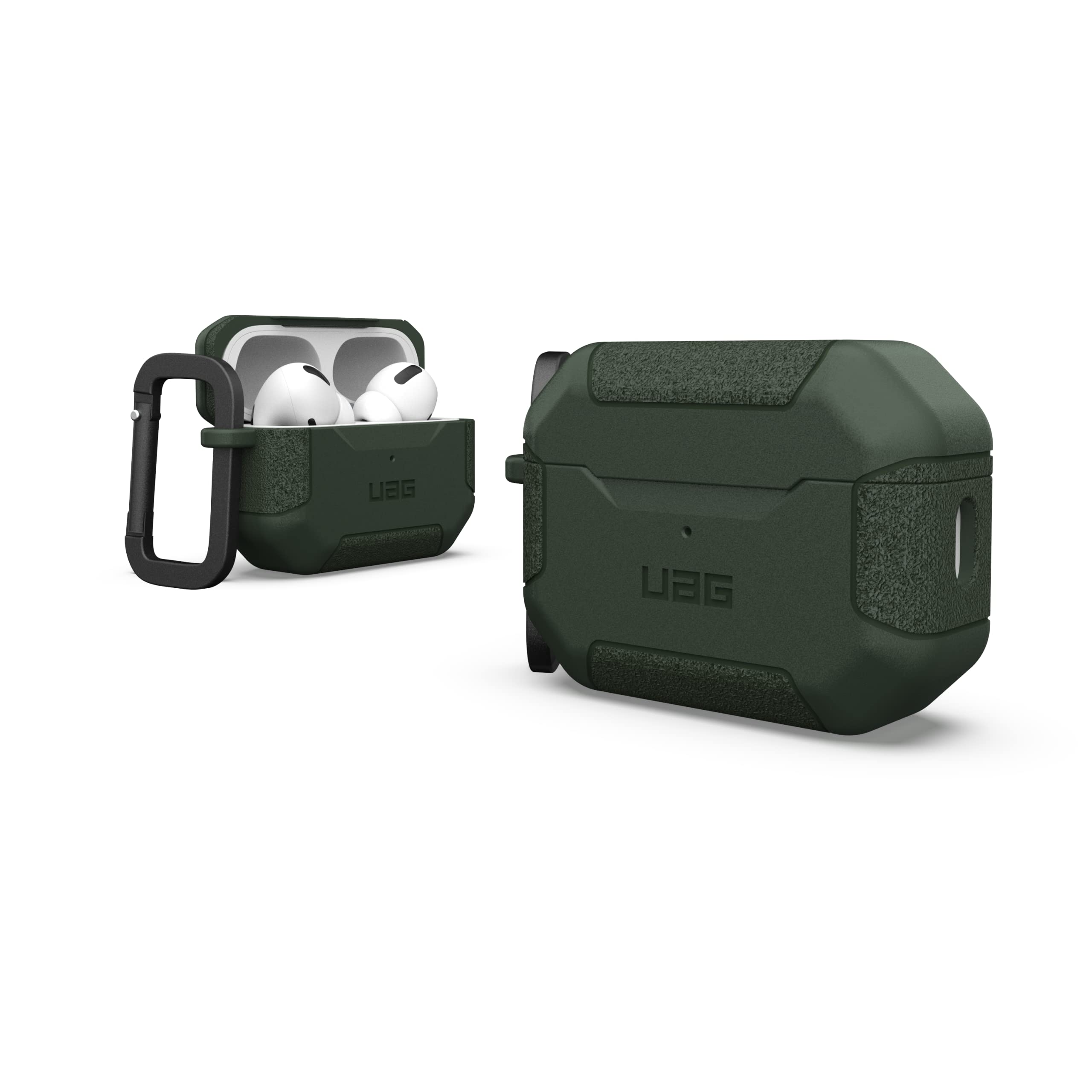 UAG Designed for AirPods Pro Case (2nd Generation 2022) Scout Olive Drab Green - Premium Rugged Hard Shell Full Protective Case Cover with Detachable Keychain Carabiner by URBAN ARMOR GEAR
