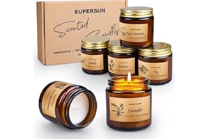 Scented Candles Gift Set, 6 Pack Aromatherapy Candles, Long Lasting Burn Candles for Home Scented, Soy Wax Stress Relief Jar 