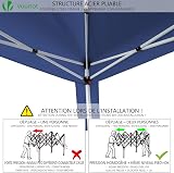 VOUNOT 3m x 3m Pop Up Gazebo with Sides Blue 4 Weight Bags Carry Bag view 3
