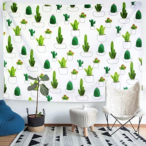 Tapestry Cactus Wall Tapestry Wall Hanging Cactus Plant Printed Tapestry Hippie Mandala Tapestry for Living Room Bedroom Dorm Home Decor (51.2"×59.1", Cactus Tapestry)