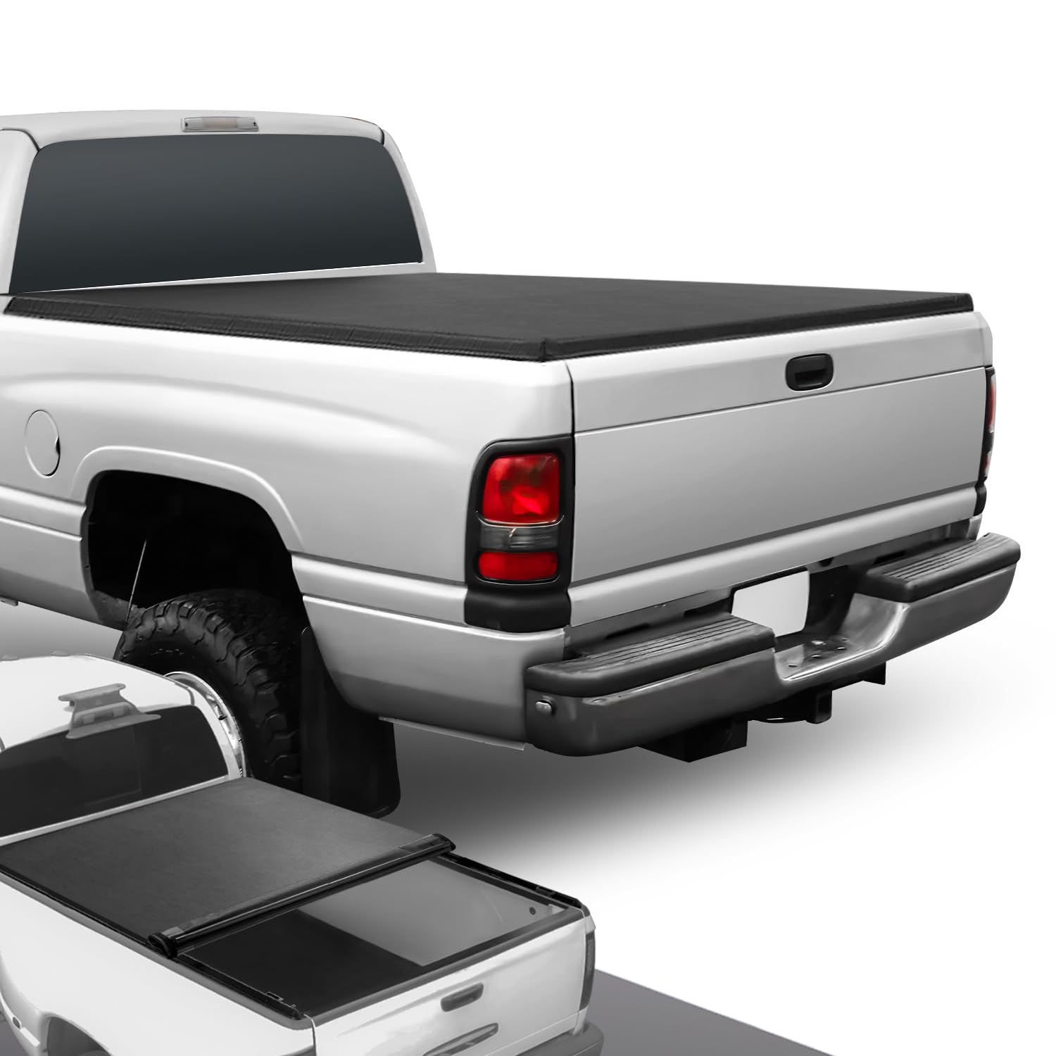 Photo 1 of DNA Motoring TTC-RU-021 Truck Bed Soft Vinyl Roll-Up Tonneau Cover Compatible with 1994-2001 Dodge Ram 1500 6.5Ft Fleetside/Styleside Bed, Black (factory sealed)