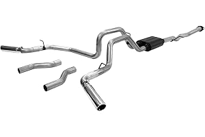 Flowmaster 17428 American Thunder Cat-Back Exhaust Kit Dual 2.5 Inch Aluminized Steel 3 Inch Stainless Tips Compatible with 1999-2007 Chevy Silverado GMC Sierra 1500 4.8L 5.3L Extended Cab Short Bed