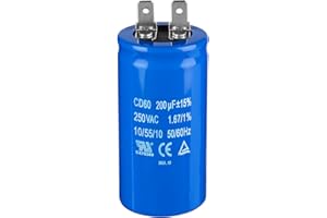 ZOWZEA 200uF/MFD CD60 Motor Start Capacitor 250VAC 50/60Hz for Electric Motor Starting