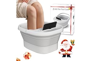 AISZG Collapsible Foot Spa Bath,Foot Massager Bucket with Massage Acupoints,Foot Soaking Tub,Birthday Gifts for Women/Men/Him/Her/Mom/Boyfriend, White