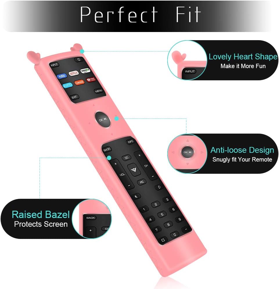 Protective Case for Vizio New XRT136 Smart LCD LED TV Remote Control,[Thicken Layer] XRT136 Remote Replacement Bumper Battery Back Cover Holder Protector,Shockproof Vizio Remote Cotrol Covers-Coral: Home Audio & Theater