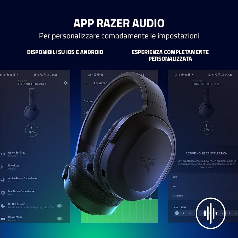 Barracuda X (2022) - Cuffia Wireless Multipiattaperma per Giochi e Dispositivi Mobili (SmartSwitch Dual Wireless, 250 g di Design Ergonomico, TriForce 40 mm, Microfono Cardioide) Nero