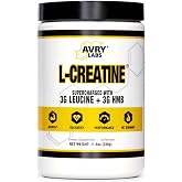Avry Labs L-CREATINE Supplement: Creatine Monohydrate w/Leucine Amino Acid and HMB &ndash; Supports Muscle Mass, Strength, Recovery &amp; Performance + Reduce Fat &ndash; Vegan, 11oz (330g) Powder