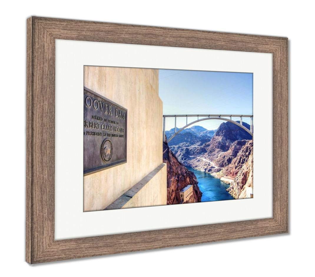Ashley Framed Prints Hoover Dam,USA, Wall Art Home Decoration, Color, 26x30 (Frame Size), Rustic Barn Wood Frame, AG32856152