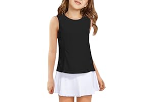 Haloumoning Girls Athletic Tank Tops Kids Sleeveless Running Tennis Yoga Shirts 4-14 Years