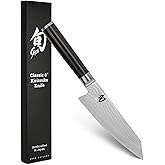 Shun Classic 6" Kiritsuke Knife, Handcrafted Japanese Kitchen Knife for Professional and Home Chefs, VG-MAX Core with Damascu