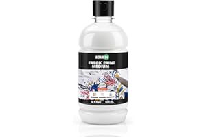 KOVIEDE 16.9 fl oz (500 mL) Professional Fabric Medium, Fabric Paint Medium for Enhanced Adhesion, Durability, and Vibrant Effect on T-Shirts, Shoes, Bags, and DIY Projects