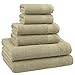 Hotel & Spa Quality, Absorbent and Soft Decorative Kitchen and Bathroom Sets, 100% Genuine Cotton, 6 Piece Turkish Towel Set, Includes 2 Bath Towels, 2 Hand Towels, 2 Washcloths, Sand Taupe