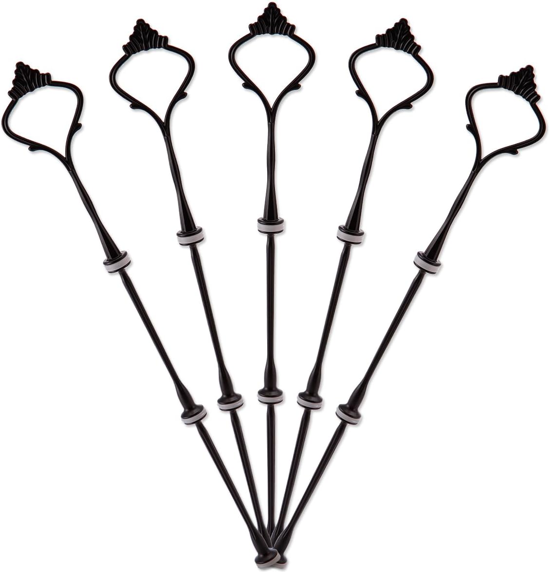 Kitchen Dining 5 X Sets 3 Tier Classical Crown Cake Stand Plate Display Holder Handle Fittings Black Metal For Tea Shop Room Hotel Wedding Well Polished Simple Luxuryed Elegant Luxury Dining