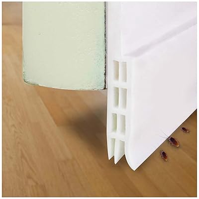 fowong Under Door Sweep, 2 Inch Wide x 47 Inch Long Door Bottom Seal Strip Direct Energy Efficient Weather stripping Long Door Gap Blocker (White)