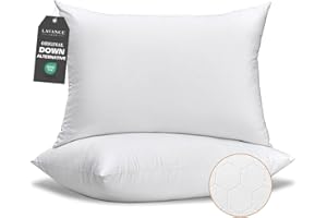 LAVANCE Pillows Queen Size Set of 2, Honeycomb Embossed Fabric Down Alternative Filling Bed Pillows for Sleeping, Luxury Fluf