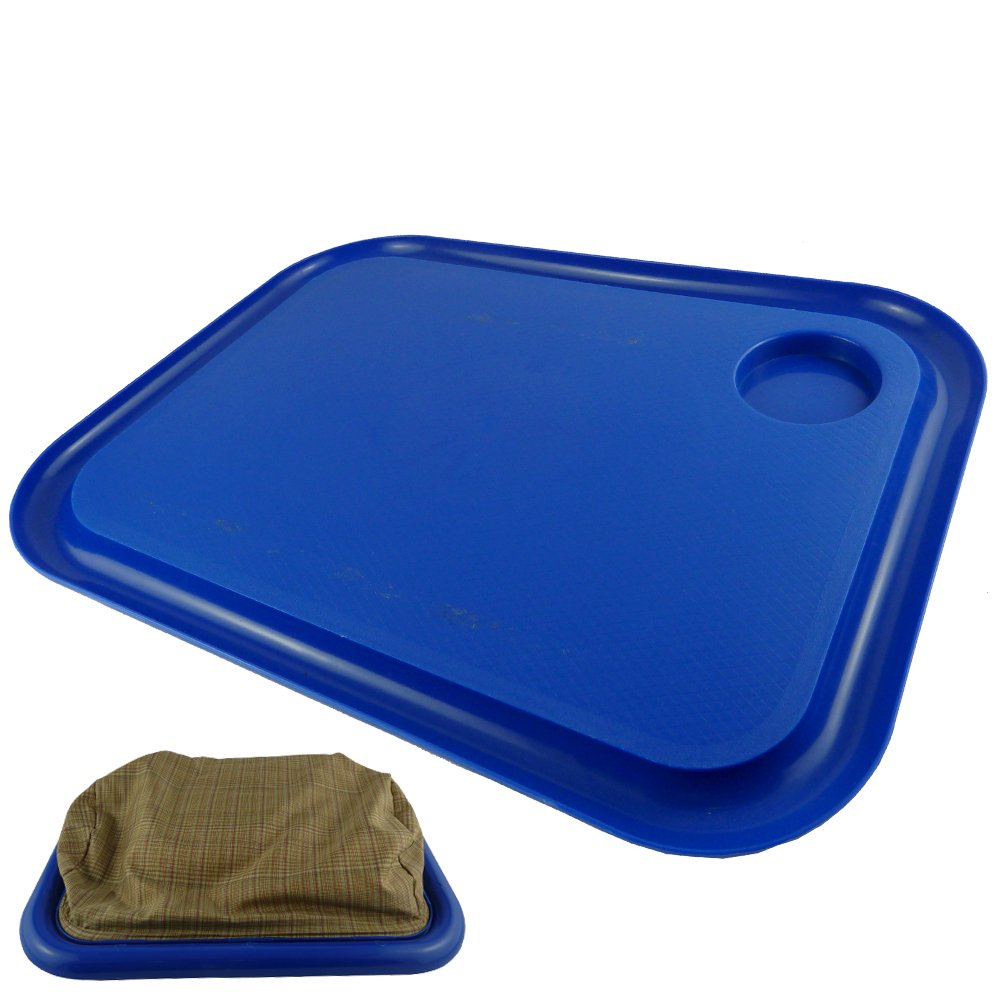 Multipurpose Lap Tray With Cushion Support & Cup Holder (Blue) Amazon