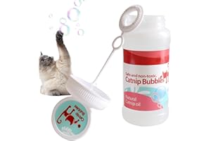 Catnip Bubble Toys – Safe Indoor Outdoor Soap Bubbles for Cats, Large Volume Fun with Pet-Friendly | Playtime Home Living Roo