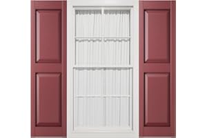 Mid America 00021259078 Standard Size Williamsburg Double Panel Vinyl Shutters, w/Installation Shutter-Lok's & Matching Screws (Per Pair), 078, 12"W x 59"H, Wineberry