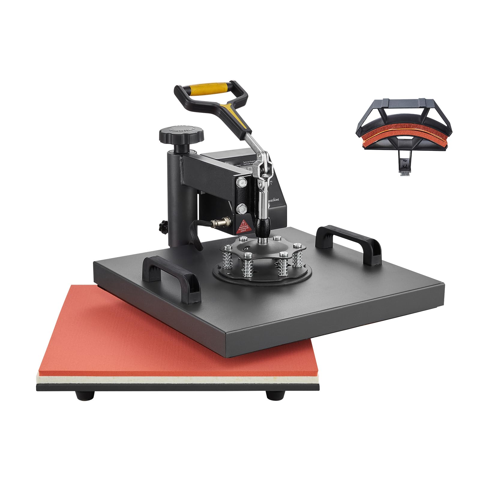 Photo 1 of ***used missing parts *****Happybuy Heat Press Machine - 15 x 15 inch, 2 in 1 with Hat Press, Digital Control for T-Shirts, Hats & Caps, Fast Heating, Black