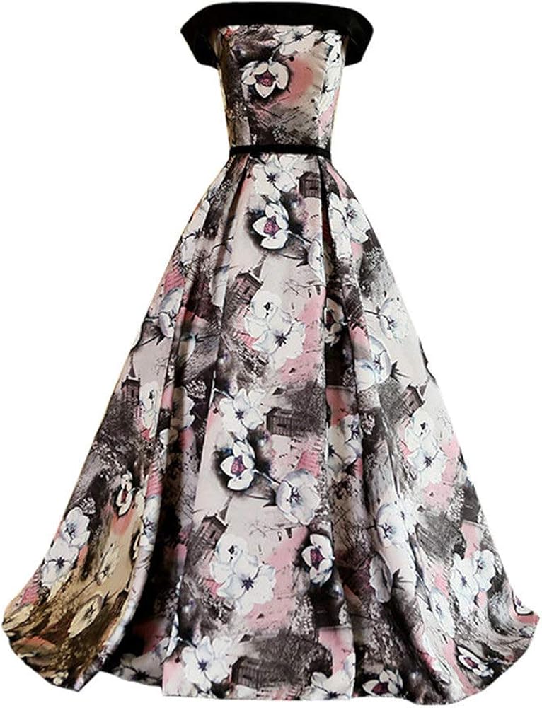 floral print ball gown