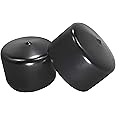Prescott Plastics 2 1/2” (63.5mm) Outer Diameter Flexible Plastic Hole Caps, Round Black Metal Tubing End Caps, Strong Furniture Leg Inserts, Impact & Weather Resistant, Made in The USA - 4 Pack