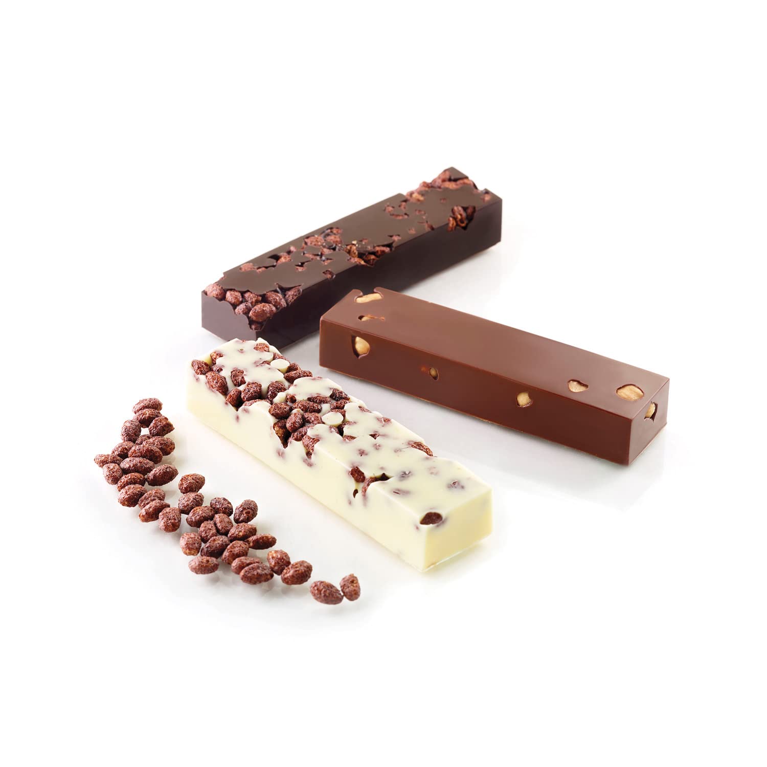 Silikomart SF184 Silicone mould for MY SNACK Monoportions, Non-stick, 100 x 26 h 16 mm Volume 8 x 40 ml Tot. 320 m, Brown