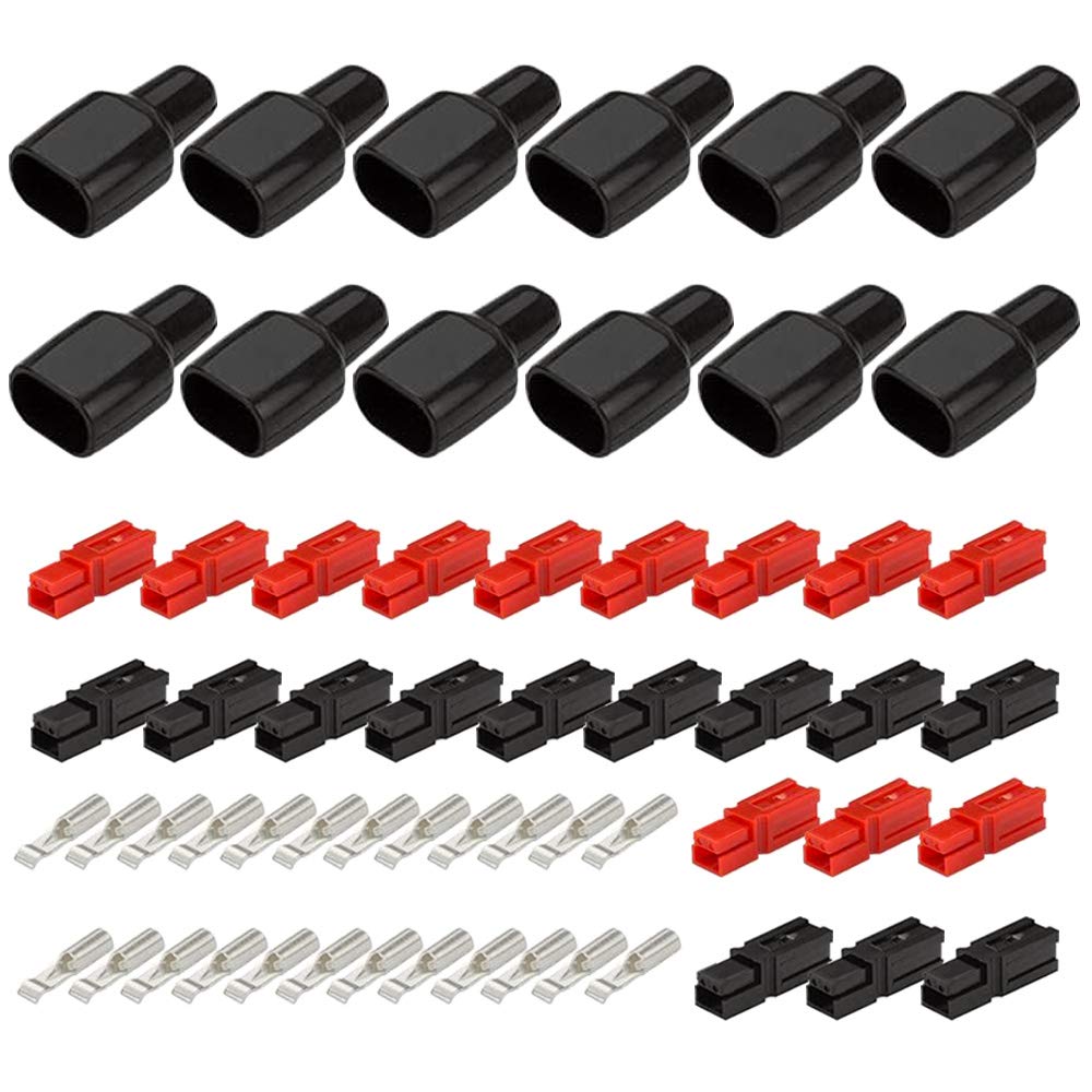 GTIWUNG 12 Pair 30A Quick Disconnect Power Terminals Connectors, Red Black Quick Connect Battery Connector Modular Power Connectors Set, AWG12-16