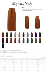 A2Y Drawstring Waist Side Pockets Rayon Maxi Skirt