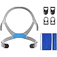 2 Pack AirFit F40 CPAP Headgear Strap with Magnetic Clips and Strap Cover Home Ventilator CPAP Supplies for Resmed Airfit F40 Full Face CPAP Mask Headgear (Standard, Blue)