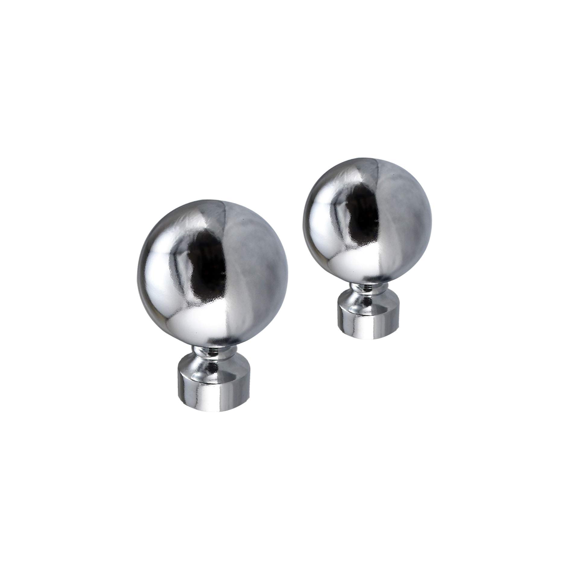 Your Home Online Metal Curtain Pole Rod Pack of 2 Finials/Ends for 19mm 28mm Diameter Poles Chrome (Set Of 2 Venice Finials, 28mm)