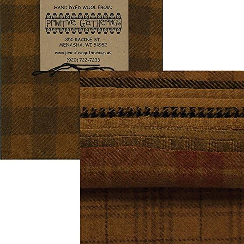 Primitive Gatherings Hand Dyed Wool Mustard Charm Pack 10 5-inch Squares PRI 6009