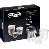 DeLonghi Coffee Connoisseur Glasses (set of 6): 2 Espresso, 2 Cappuccino, 2 Latte Macchiato
