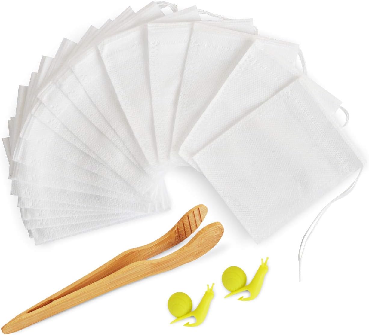 200 Pcs Tea Filter Bags Empty Drawstring Disposable Tea
