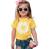 AG AGUU Sunflower Shirts for Toddler Baby Girl Cute Summer T-Shirt Floral Graphic Short Sleeve Tees Tops Casual Clothes