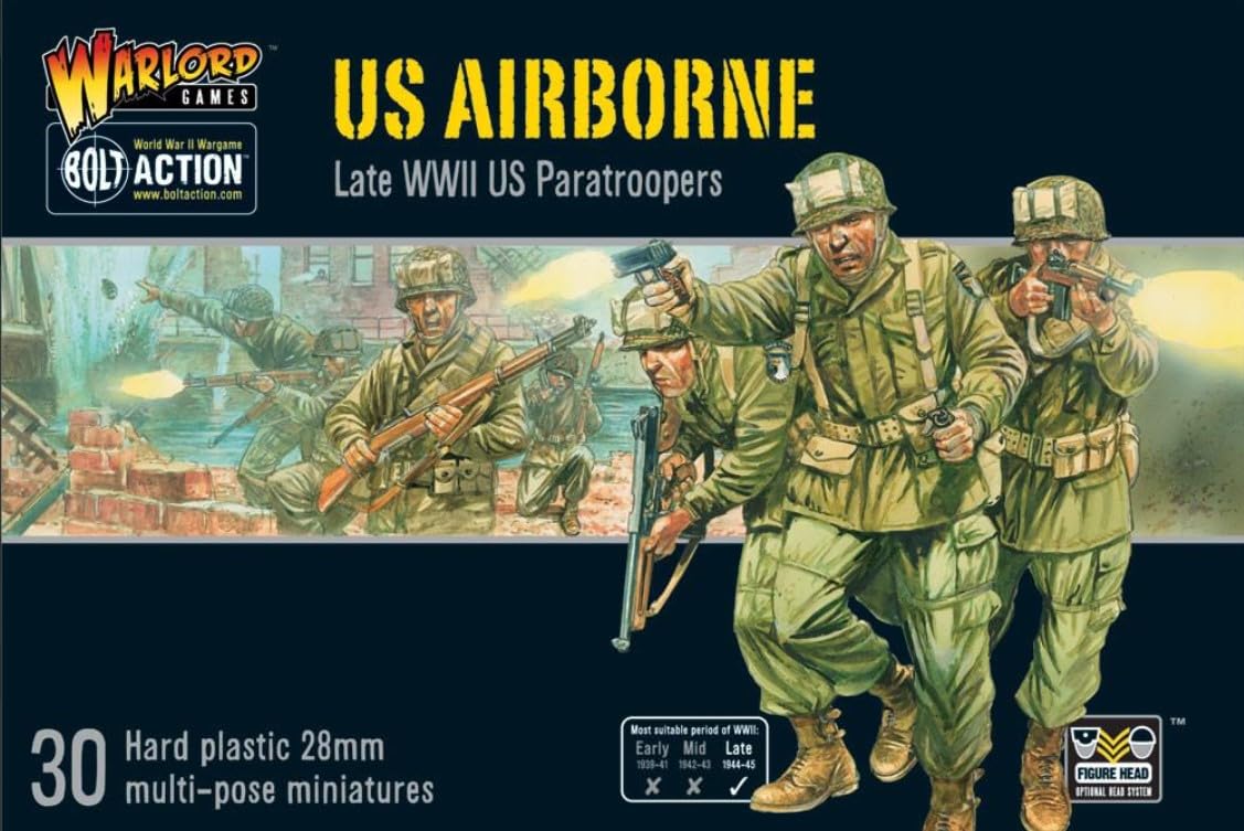 Warlord Games US Airborne - 28mm Scale Plastic Miniatures for Bolt Action Highly Detailed World War 2 Miniatures for Table-top Wargaming