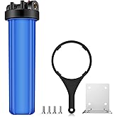 SimPure Whole House Water Filter Housing (DB20P), 20" x 4.5" Sediment Carbon Filter Universal Housing, Pre-Filtration System for Well and City Water, 1" NPT Port, Pressure Release