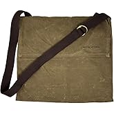 Exos Waxed Canvas Haversack Bushcraft Shoulder Bag - Durable Canvas Messenger Bag - Foraging Bag, Gardening Bag, 2 Sizes