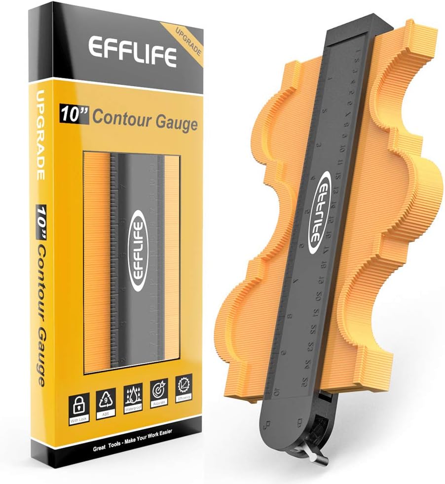 Contour Gauge Profile Tool with Lock, EFFLIFE 10 Inch Irregular Shape