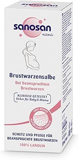 sanosan Brustwarzensalbe klinisch getestet - 100% reines & natürliches Lanolin ideal für die Schwangerschaft & Stillzeit - Brustwarzen Salbe ohne Parabene, Farbstoffe & Duftstoffe (1x 30 ml)