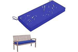 Outdoor Bench Cushion Waterproof 40"x18", Fade-Resistant Patio Furniture Cushion with Ties and Removable Cover, Non-Slip Repl