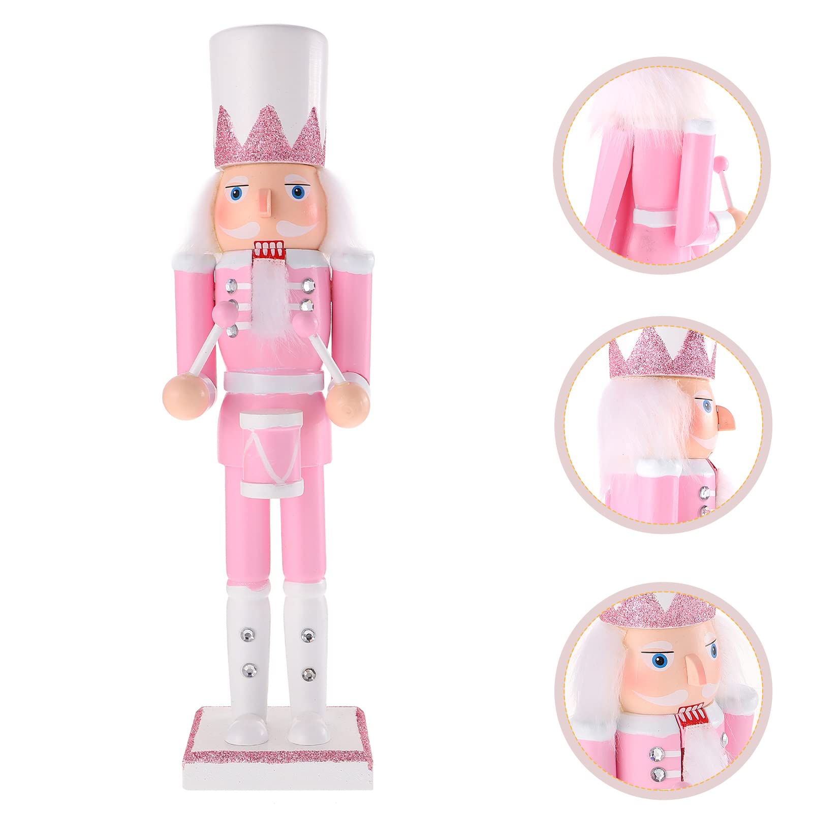 PASOLABE Pink Nutcracker Figures Pink Christmas Decorations 12 Inch