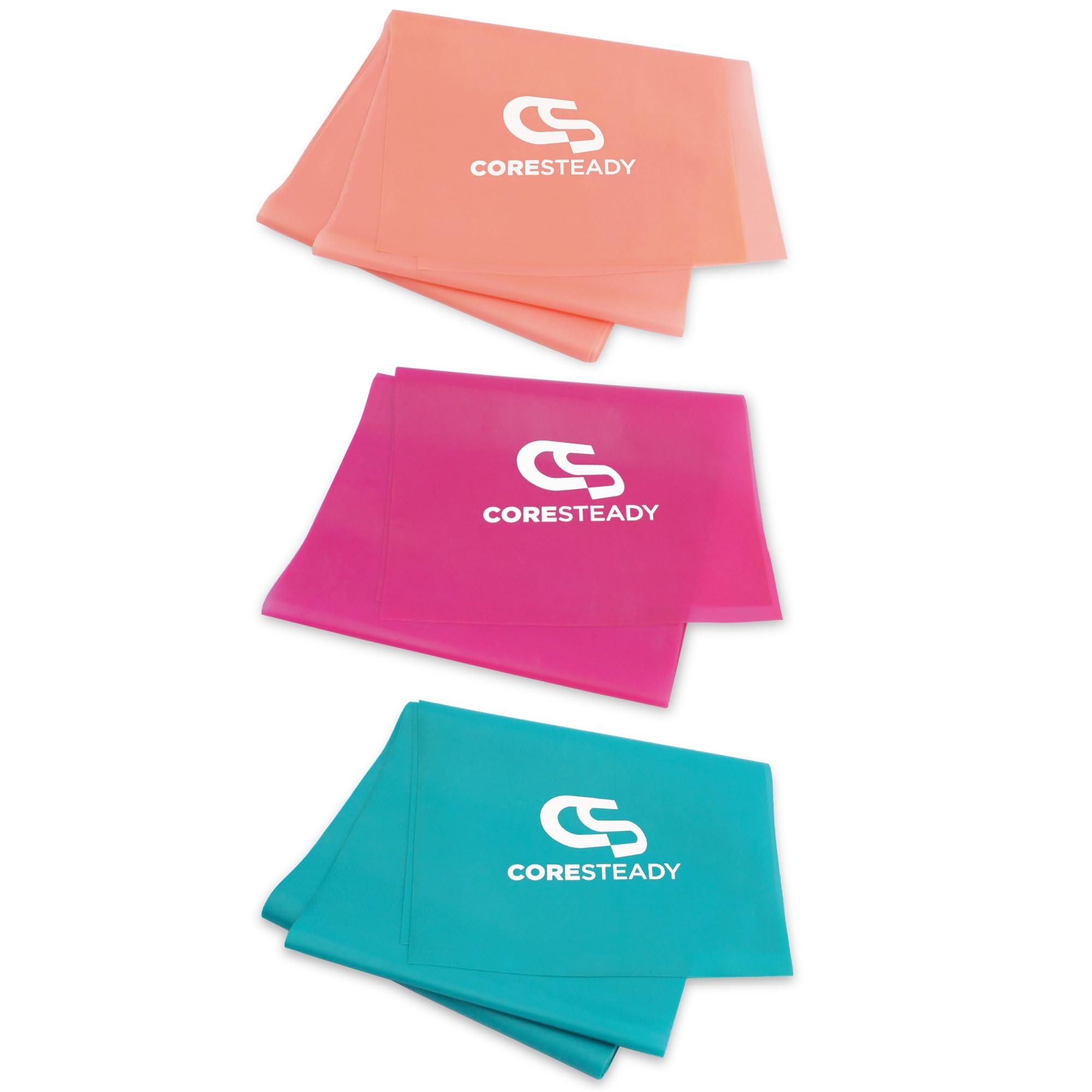 Coresteady Resistance Band For Men & Women - Exercise Band to Build Strength, Flexibility, Muscle & Tone - For Fitness, Stretching, Pilates, Physio & Yoga - With Exercise e-Guide