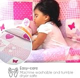 Bloomsbury Mill Kids Pillow Cases 2 Pack Hearts Butterflies Pink 50x75cm view 2