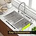Bjone Roll Up Dish Drying Rack Over the Kitchen Sink, 304 Stainless Steel, 17.7